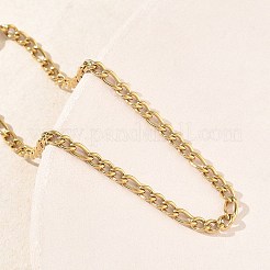 Unisex 304 Stainless Steel Figaro Chains Bracelets&nbsp;STAS-O036-23G-01