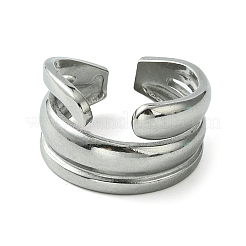 Non-Tarnish 304 Stainless Steel Open Cuff Ring&nbsp;RJEW-L110-010P
