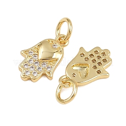 Brass Micro Pave Cubic Zirconia Pendants&nbsp;KK-A269-16G