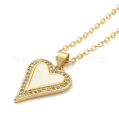 Brass Enamel with Rhinestone Pendant Necklace&nbsp;NJEW-Q320-01A-G
