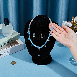 1Pc Bust Shaped Velvet Necklace Display Stands&nbsp;NDIS-PH0001-15