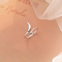 Heart & Wing Rhodium Plated 925 Sterling Silver Cuff Rings&nbsp;FS-WGFEBDA-01