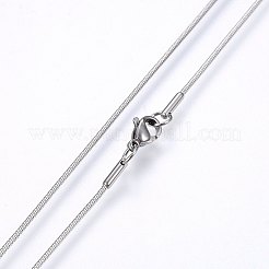 Non-Tarnish 304 Stainless Steel Snake Chain Necklaces&nbsp;NJEW-E122-32C