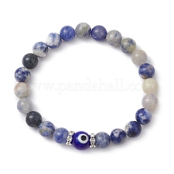 Natural Sodalite Beads Stretch Bracelets for Women Men&nbsp;BJEW-JB11453
