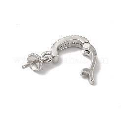 Rack Plating Brass Micro Pave Clear Cubic Zirconia Cup Peg Bails&nbsp;KK-A222-17P