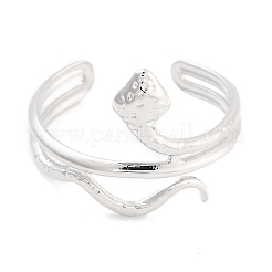 Non-Tarnish 304 Stainless Steel Snake Open Cuff Rings for Women&nbsp;RJEW-K273-09P