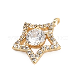 Brass Micro Pave Cubic Zirconia Pendants&nbsp;KK-S339-03G