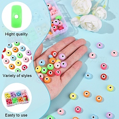 128Pcs 8 Colors Opaque Printed Acrylic Beads&nbsp;MACR-FS0001-94