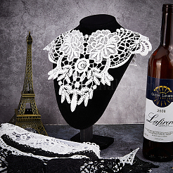 6Pcs 6 Style Milk Silk Embroidered Floral Lace Collar&nbsp;DIY-GF0005-42