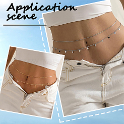 2 Sets 2 Colors Iron Waist Body Chain&nbsp;AJEW-GF0011-04
