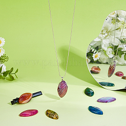 6Pcs 6 Styles Natural Crackle Agate & Brazilian Agate & Dragon Veins Agate Cabochons&nbsp;G-FH0002-63A