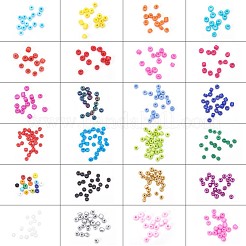 24 Colors Glass Seed Beads&nbsp;SEED-YW0001-01-4mm