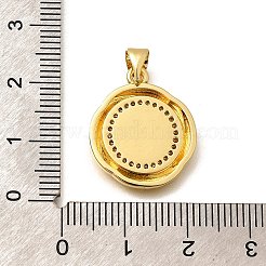 Religion Themed Rack Plating Brass Micro Pave Cubic Zirconia Pendants&nbsp;KK-L226-007G-02