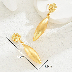 Exquisite Teardrop with Flower Zinc Alloy Dangle Stud Earrings&nbsp;IS8318