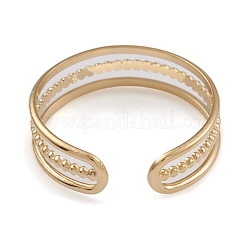 Ion Plating(IP) 304 Stainless Steel Triple Line Open Cuff Rings for Women&nbsp;RJEW-G285-73G