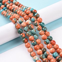 Synthetic Ocean White Jade Round Bead Strands&nbsp;G-M165-4mm-04