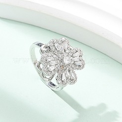 Clover Rotatable Open Cuff Rings for Women&nbsp;RJEW-R007-02P