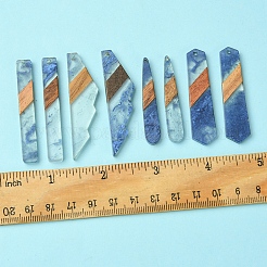 8Pcs 4 Styles Transparent Resin & Walnut Wood Pendants&nbsp;RESI-FS0001-77