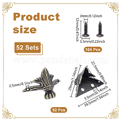 52Pcs Vintage Alloy Wooden Box Feet&nbsp;FIND-NB0006-80