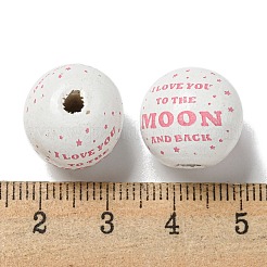 Printed Wood European Beads&nbsp;WOOD-G022-20B