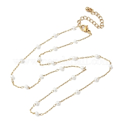 304 Stainless Steel and ABS Imitation Pearl Necklaces&nbsp;NJEW-JN05267