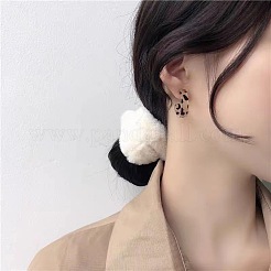 C-Shaped with Leopard Print 925 Sterling Silver Acrylic Stud Earrings&nbsp;FS-WG2B12E-01