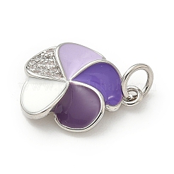 Brass Micro Pave Cubic Zirconia Pendants&nbsp;KK-S338-08P