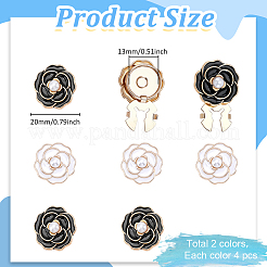 8Pcs 2 Colors Flower Alloy Resin Cufflinks&nbsp;FIND-ME0004-19