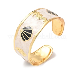 Ocean 304 Stainless Steel Enamel Cuff Bangles for Women&nbsp;BJEW-B159-03G