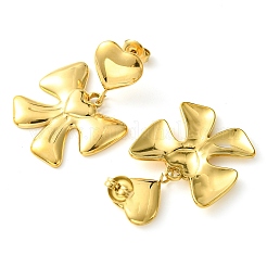 Ion Plating(IP) 304 Stainless Steel Dangle Stud Earrings&nbsp;EJEW-Z038-09G