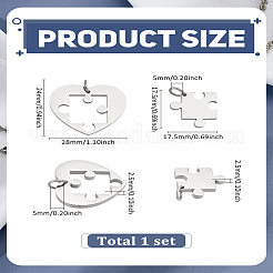 1 Set 304 Stainless Steel Split Pendants&nbsp;STAS-LP0004-22