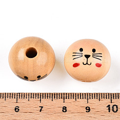 Natural Wood European Beads&nbsp;WOOD-S055-16A