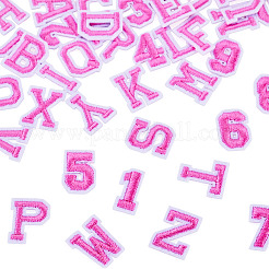36Pcs 2 Sets 2 Styles Letter A~Z & Number 0~9 Polyester Embroidery Sew On Patches Sets&nbsp;PATC-TA0001-55B
