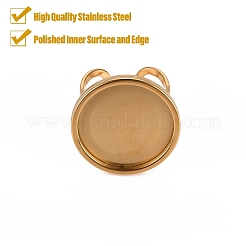 201 Stainless Steel Cuff Ring Findings&nbsp;X-STAS-S080-040F-G