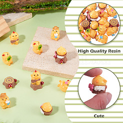 18Pcs 6 Styles Resin Chick & Stump with Mushroom Ornaments&nbsp;DJEW-TA0001-41