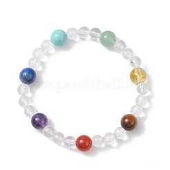 Chakra Natural Gemstone Round Beads Stretch Bracelets for Women Men&nbsp;BJEW-TA00684
