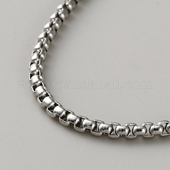 3MM 304 Stainless Steel Box Chain Necklaces&nbsp;NJEW-WH0023-69B