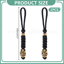 2Pcs Umbrella Cord Polyester & Spandex Rope Keychain Carabiner&nbsp;HJEW-HY00145