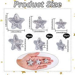 60Pcs 3 Styles Star Glitte Foam Ornaments&nbsp;AJEW-SP0002-91B