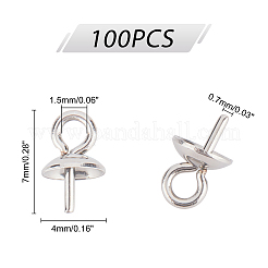 304 Stainless Steel Cup Pearl Peg Bails Pin Pendants&nbsp;STAS-UN0002-29P