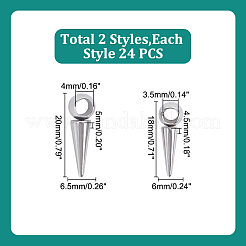 48Pcs 2 Styles 201 Stainless Steel Pendants&nbsp;STAS-HY0001-62
