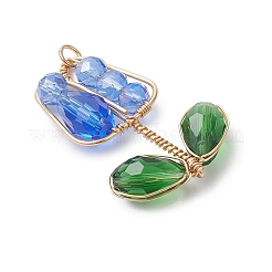 Electroplate Glass Pendants&nbsp;PALLOY-TA00357-02