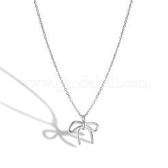 Bowknot 925 Sterling Silver Pendant Cable Chain Necklaces for Women&nbsp;FS-WG65D1C-01