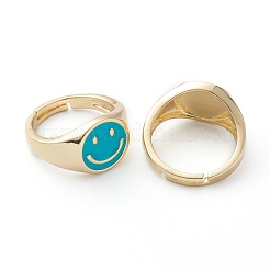 Adjustable Brass Enamel Finger Rings&nbsp;RJEW-Z006-E-02