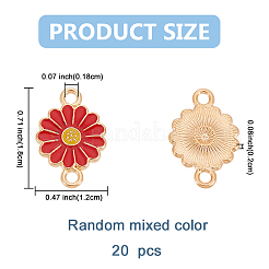 20Pcs Zinc Alloy Enamel Sunflower Connector Charms&nbsp;ENAM-FP0002-58