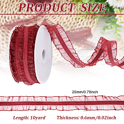 Chinlon Elastic Pleated Lace Trim&nbsp;OCOR-WH0060-44A