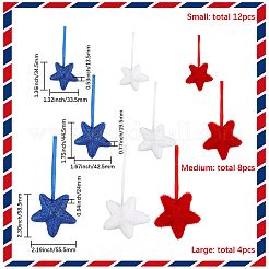 24Pcs 2 Sets 2 Styles Star Foam Pendant Decorations&nbsp;AJEW-SP0002-59B