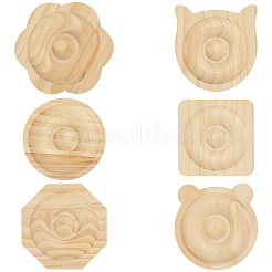 6Pcs 6 Styles Beech Wooden Jewelry Bracelet Finger Ring Diplay Holder Tray&nbsp;ODIS-BBC0001-03B