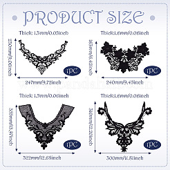 4Pcs 4 Styles Polyester Computerized Embroidery Collar&nbsp;DIY-TA0015-70
