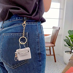 1Pc Portable PU Leather Bag Keychain&nbsp;AJEW-CL0001-06B